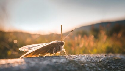 close up of one big moth in the nature - Powered by Adobe