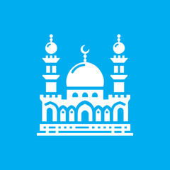 A black and white image of a mosque