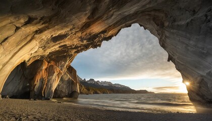 the marble caves in chile patagonia - obrazy, fototapety, plakaty