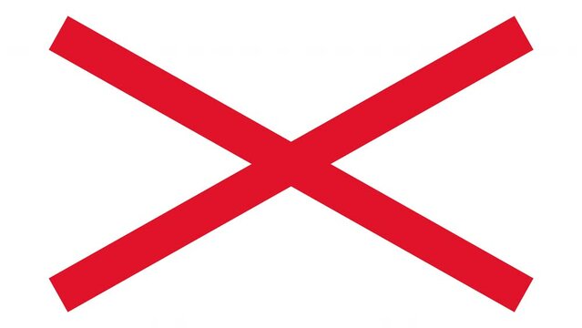 点滅する大きいバツ印（白背景）