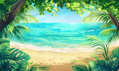 Fototapeta na wymiar A tropical summer sand beach background,