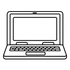 Sleek notebook outline icon in vector format for stationary designs.