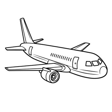 recommend clip art: Sleek airplane outline icon in vector format for travel designs.