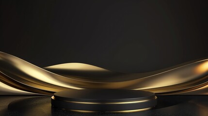 Gold black luxury podium background product stage