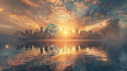 Global Warming VS Climate Change. Planet earth ,ecology concept, global warming concept, the effect of environment climate change. 