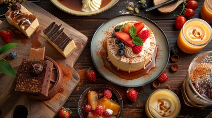 Delicious desserts in a ready-to-eat plate