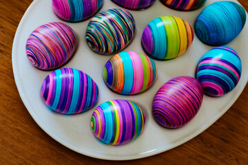 Fototapeta na wymiar Colorful Easter Eggs - Easter Tradition
