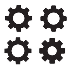 gears icon set 4 design 