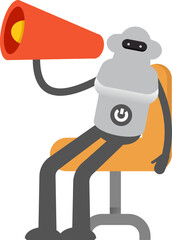 Robot Character and Megaphone
