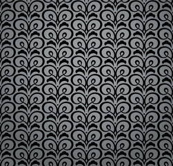 Flower geometric pattern. Seamless vector background. Gray and black ornament