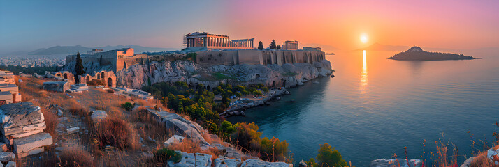 Fototapeta premium Athens Greece travel destination, Sliema and Old town of Valletta
