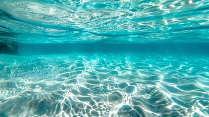 The crystal clear water of the ocean, inviting a refreshing dip - obrazy, fototapety, plakaty