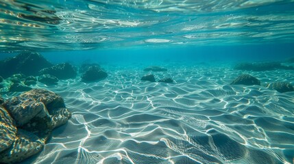 Fototapeta na wymiar The crystal clear water of the ocean, inviting a refreshing dip