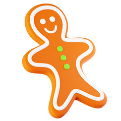 3D Icon Gingerbread Man Illustration
