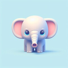 3d little gray elephant 