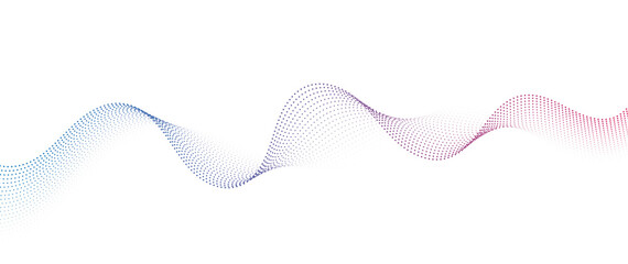 Flowing Dot Wave halftone pattern gradient on transparent background 