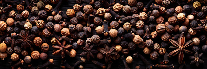 Cloves spice on solid background,
Spices and herbs, Food and cuisine ingredients - obrazy, fototapety, plakaty