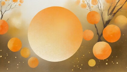 Beautiful warm and elegant orange background illustration with a circle motif.