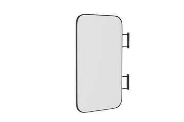 Metallic Signboard Mockup Isolated On White Background. 3d illustration