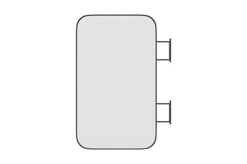 Metallic Signboard Mockup Isolated On White Background. 3d illustration