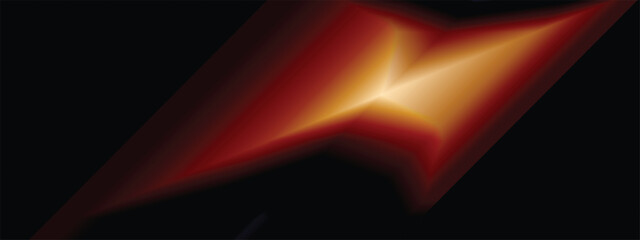Vector. Black background with glow of red yellow light. Abstract design for web.