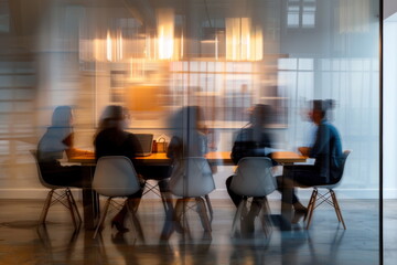 blur people in meeting room