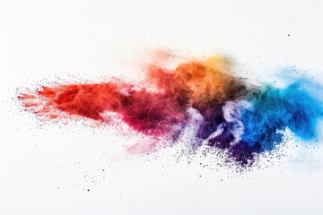 colored powder scattered on a white background - obrazy, fototapety, plakaty