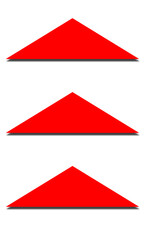 連続する３つの影付き上向き矢印