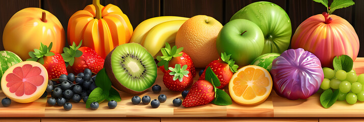 Fruits and vegetables collection food background, Fresh Food Background