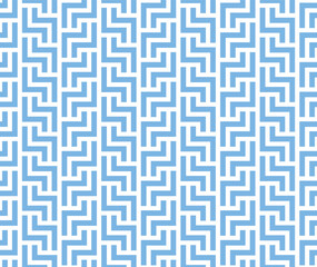 Abstract geometric pattern with stripes, lines. Seamless vector background. White and blue ornament. Simple lattice graphic design