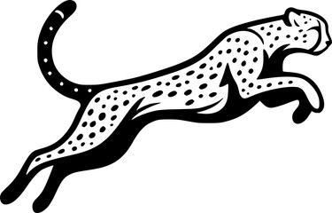 Fast running cheetah logo vector illustration design