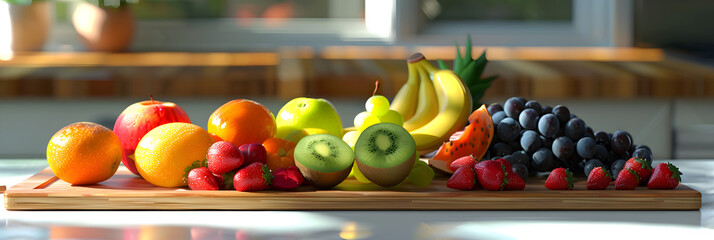 Juicy bright fresh fruits, Juicy Delights of Summer - obrazy, fototapety, plakaty