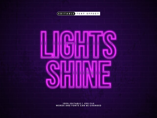 Obraz premium lights shine editable text effect