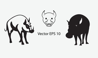 Babirusa illustration icon design EPS 10 And JPG
