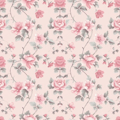 Floral pink color, Beautiful form natural, seamless pattern.