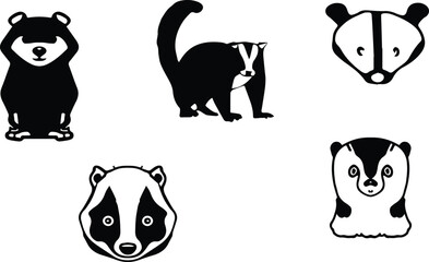 Badger illustration black icon design EPS 10 And JPG