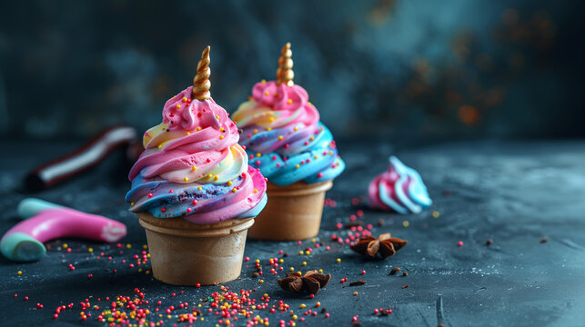 gelato arcobaleno unicorno, gelato di tutti i colori, gelato unicorno, dessert colorato, gusto puffo
