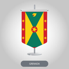 Grenada table flag icon isolated on light grey background.