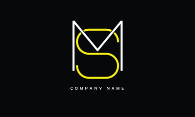 MS, SM, M, S Abstract Letters Logo Monogram
