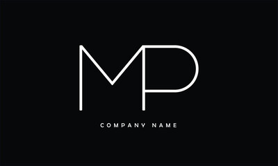 MP, PM, M, P Abstract Letters Logo Monogram