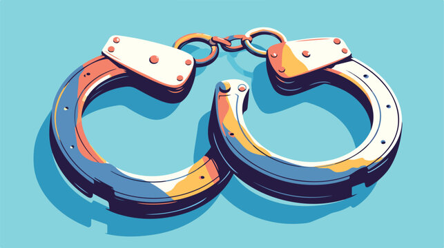 Handcuffs icon 2d flat cartoon vactor illustration