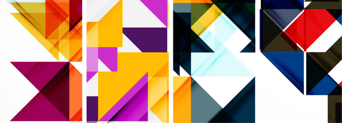 Triangle poster set for wallpaper, business card, cover, poster, banner, brochure, header, website