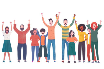 Fototapeta premium People from different nationalities singing together Conveying the power of music and unity.Isolated on a transparent background.