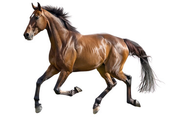 Naklejka na ściany i meble running Arabian horse, Isolated on a transparent background.
