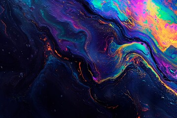 Texture of multi-colored gasoline stains. Abstract background. - obrazy, fototapety, plakaty