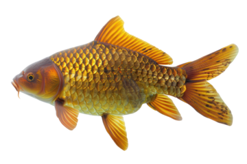 large goldfish swimming, Isolated on a transparent background.
