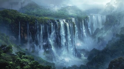 Jog Falls Monsoon Season, Portray the awe-inspiring spectacle of Jog Falls during the monsoon...