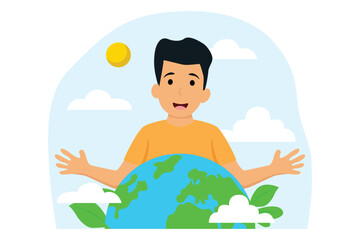 Happy Earth Day Flat Illustration