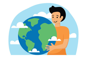 Happy Earth Day Flat Illustration