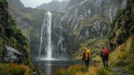 Sutherland Falls Trek, Follow adventurous hikers as they embark on the challenging trek to reach the remote and breathtaking Sutherland Falls in New Zealand